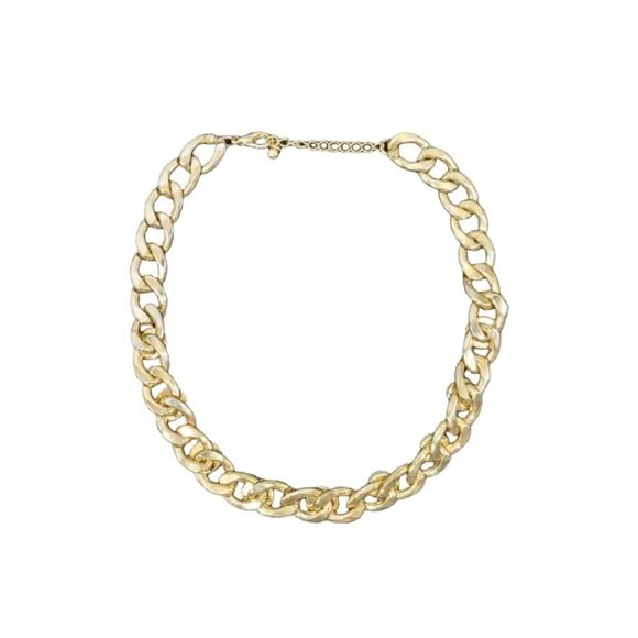 Faux Pearl Bead Gold Tone Link Chain Necklace 16" Chain - Picture 5 of 11